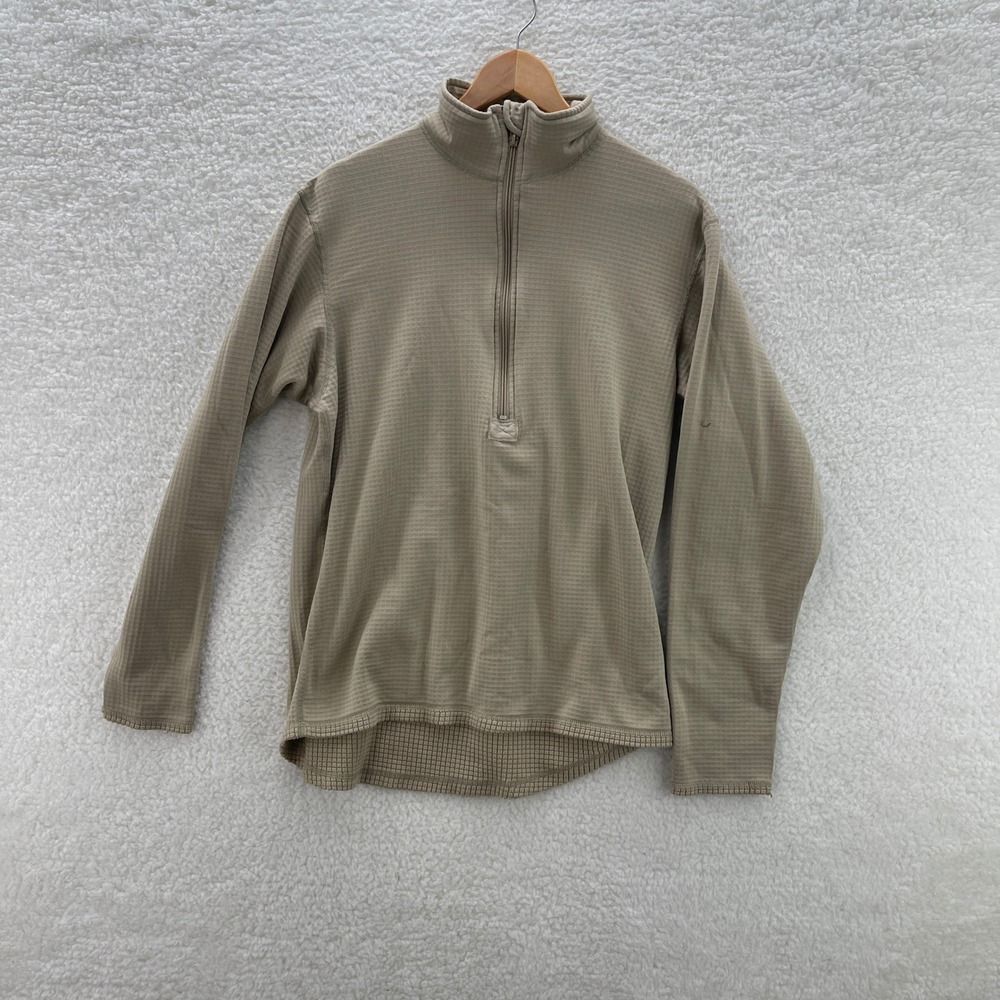 Military Jacket Mens Medium Regular Tan Gen III Cold Weather Grid Fleece 1/4 Zip